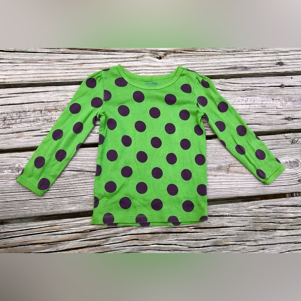 3T Girls GAP Green Polka Dot Set Skirt Knit Top Shirt Holiday Fun Outfit 3 Years - Picture 4 of 13